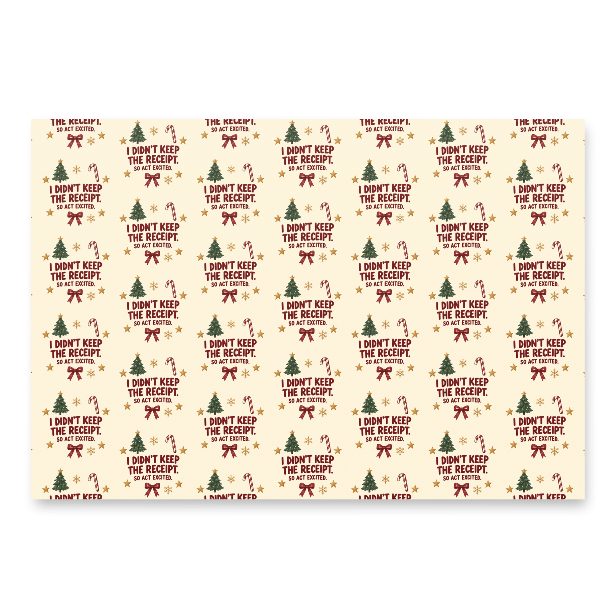 Act Excited Holiday Wrapping Paper (3 Sheets)