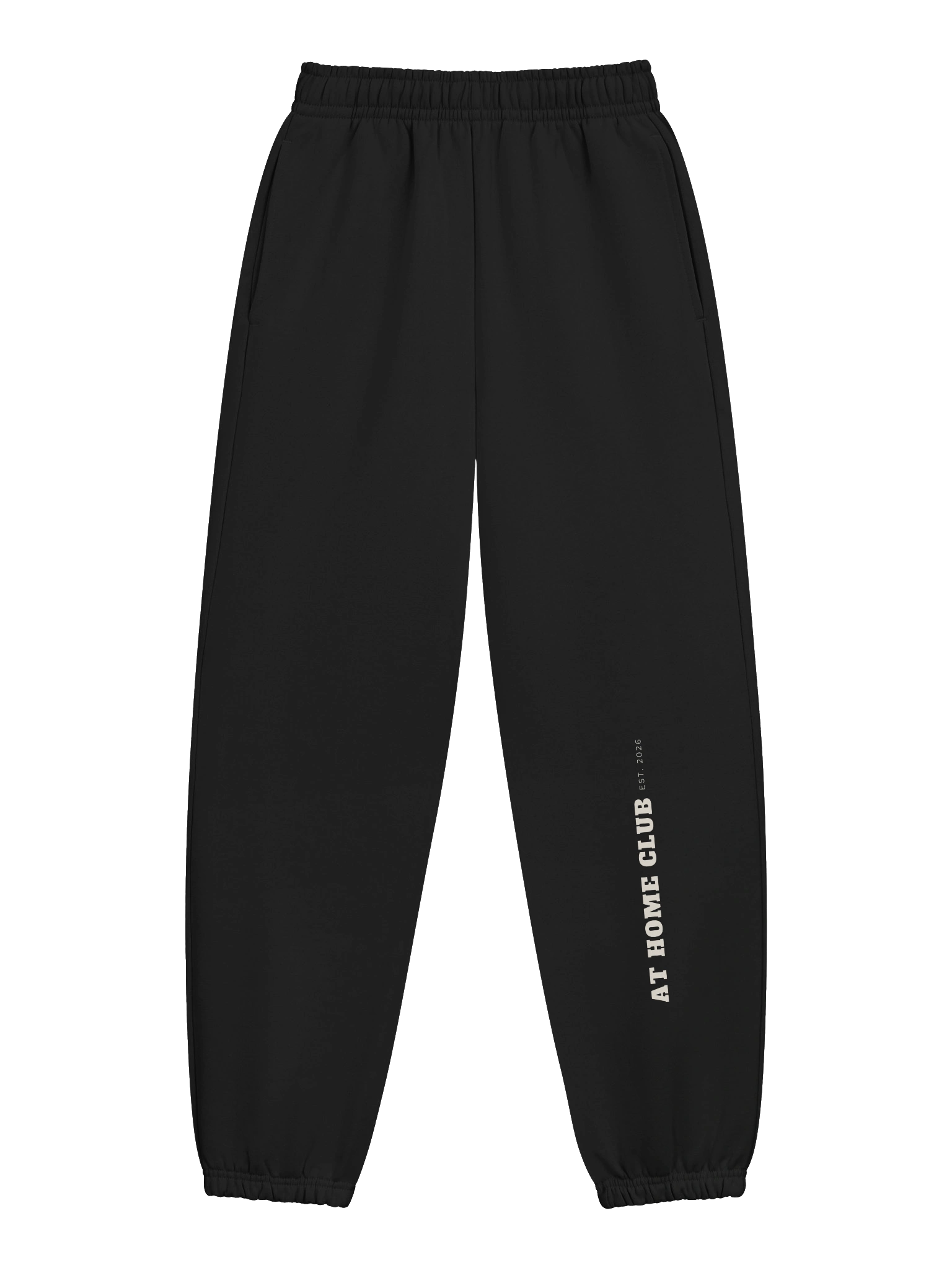 Matching black sweatpants