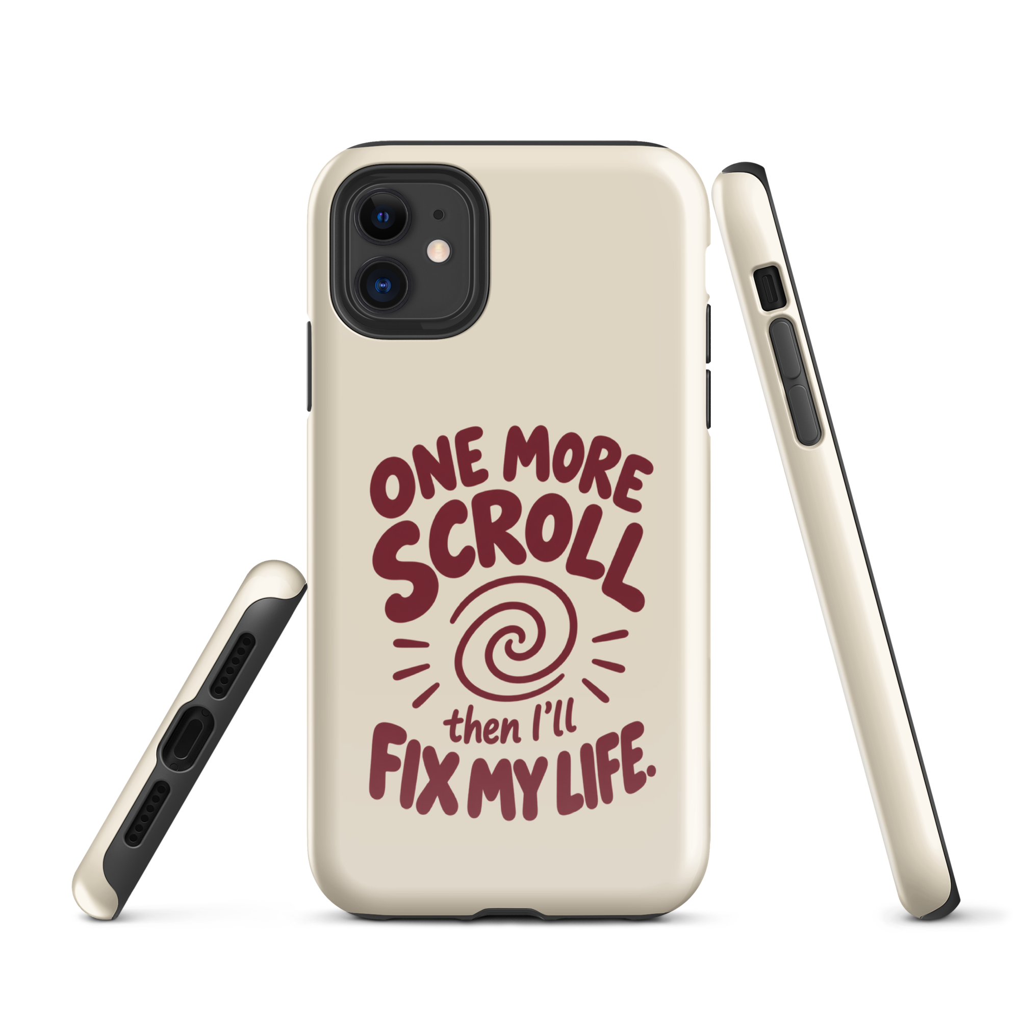 One More Scroll iPhone Case - Cream
