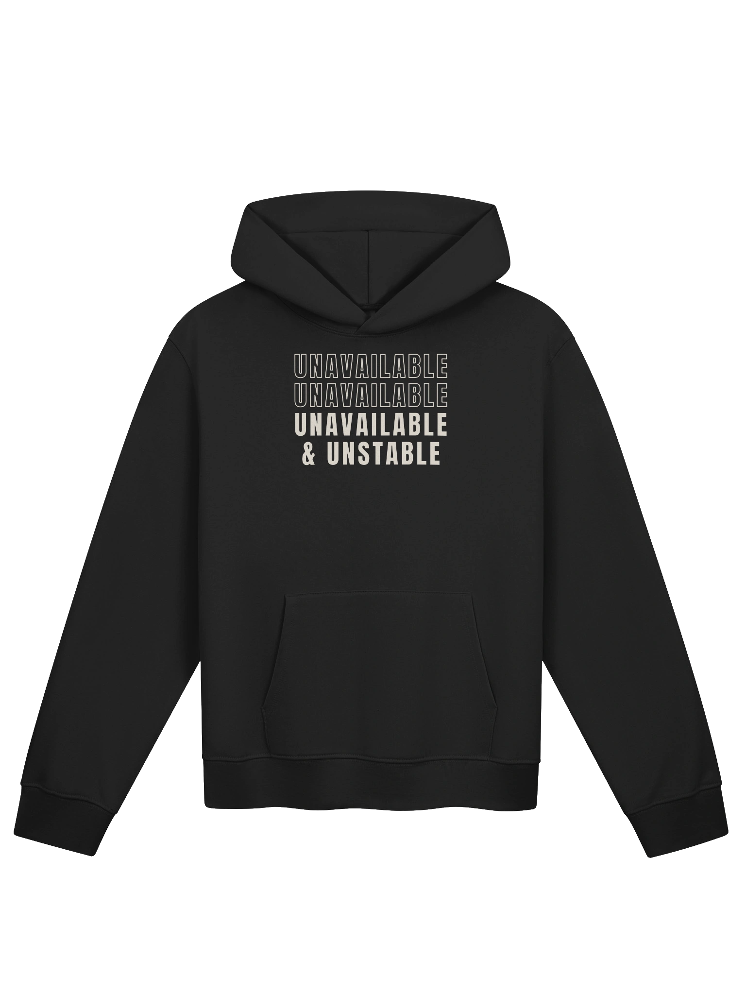 Unavailable & Unstable Hoodie — Black